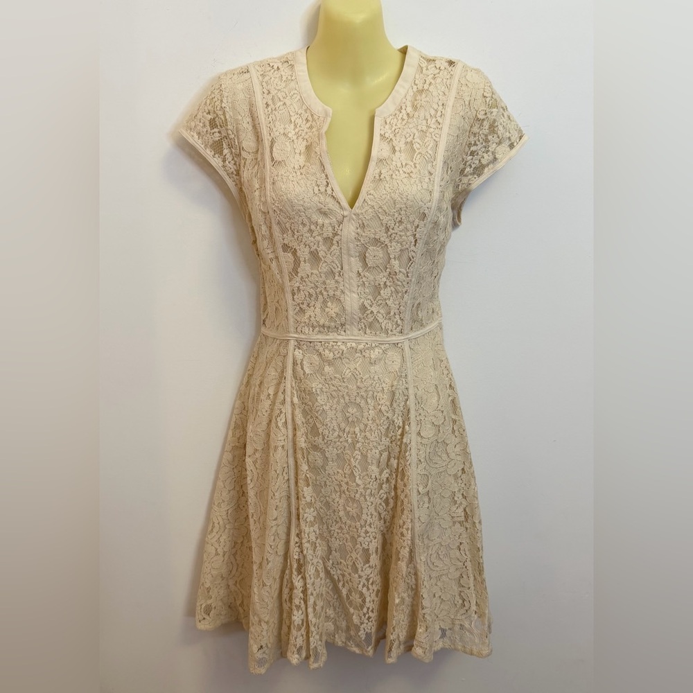 LC Lauren Conrad Cream Lace Dress